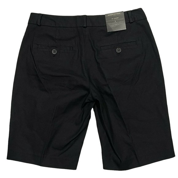 NWT BANANA REPUBLIC 10" Bermuda Chino Shorts Sz 2 Black #667919 - Picture 2 of 5